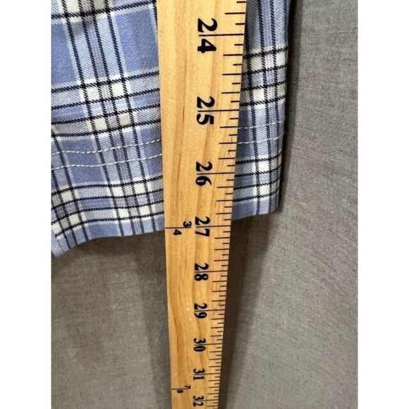 Hollister Pants Womens Medium Blue Plaid StretchChino Casual Ladies 28x27.‎ - Picture 8 of 10